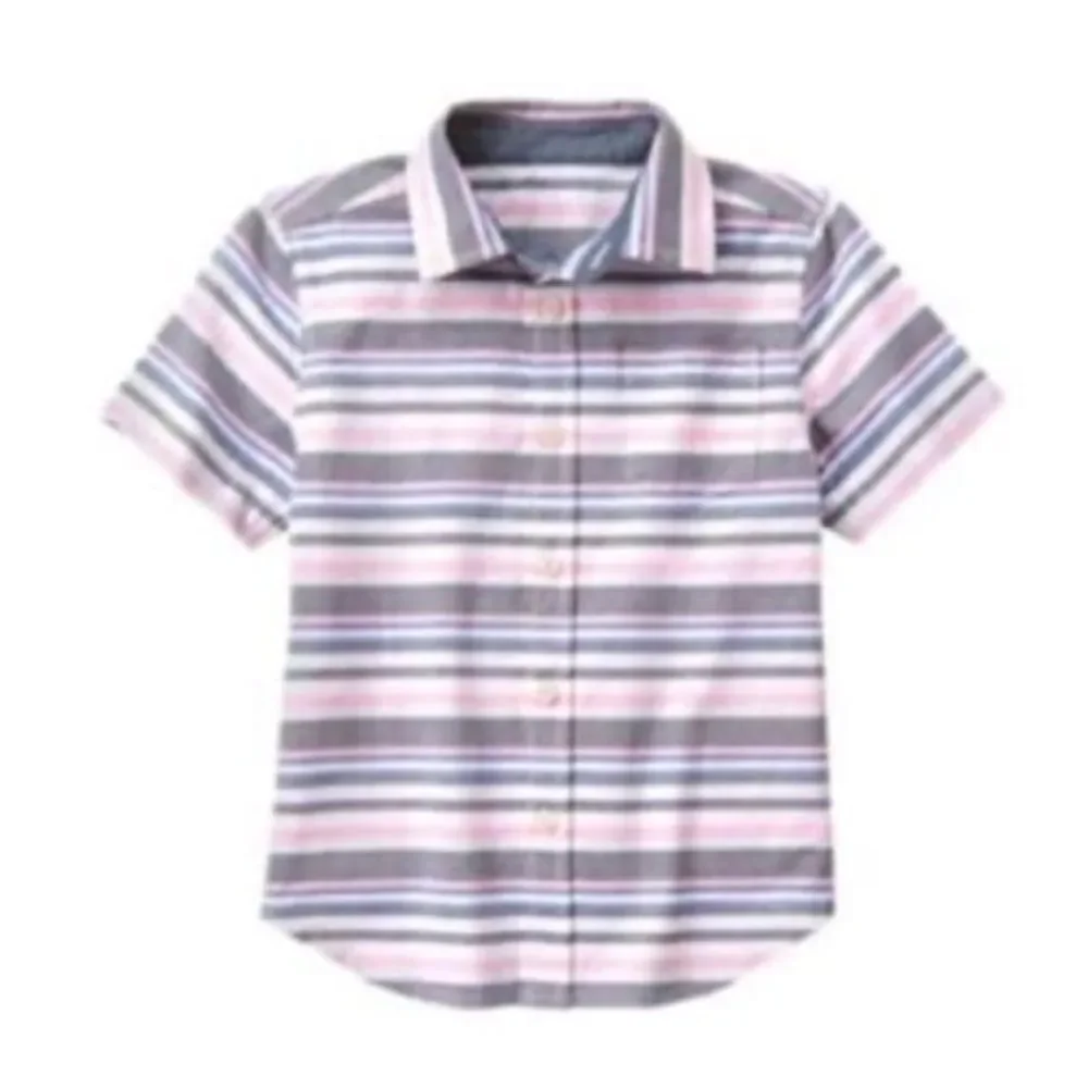 Gymboree Boys Striped Short Sleeve Button Down Shirt Size 4 XS